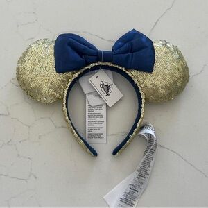 Gold and Navy Sequin Minnie Ears NWT